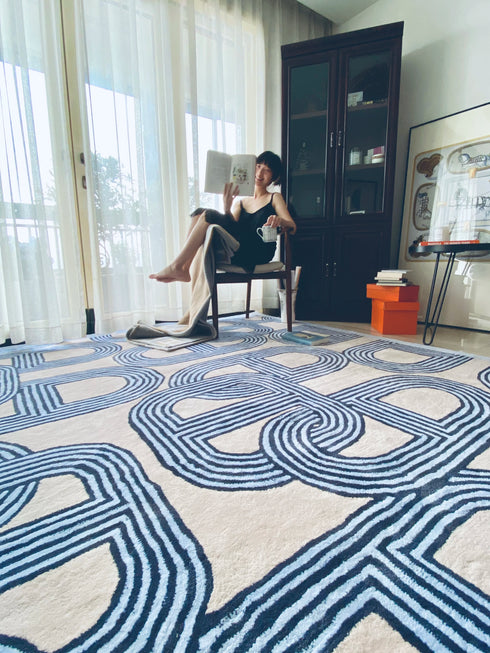 French Style Plush Carpet for Living Room and Bedroom Minimalist Fluffy Rug