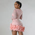 Long Sleeve V Neck Transparent Club Dress with Diamonds