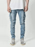 Men's Cargo Pants Jeans Denim Slim Fit Multi Pockets