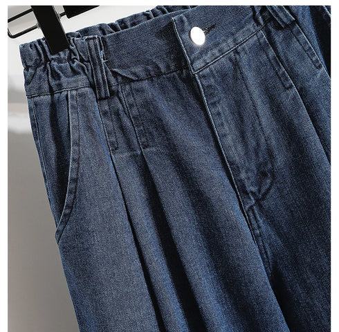 Women Casual Jeans Korean Style Streetwear Loose High Waist Denim Pants