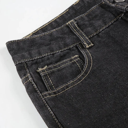 Floral Embroidery Vintage Low Rise Flared Jeans Women