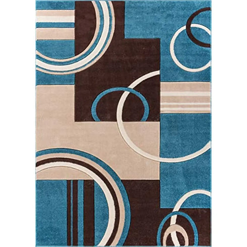 Geometric Circles Area Rug for Living Room and Home Decor