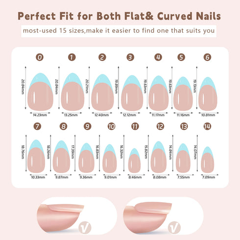 150Pcs Coffin Almond French False Nails Set - Reusable Acrylic Press On Nail Tips for Effortless Style and Glamour