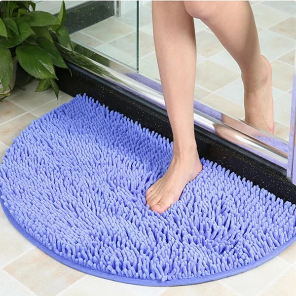 Soft Chenille Semi-Circle Mat - Anti-Slip, Dirt Trap, Doorway