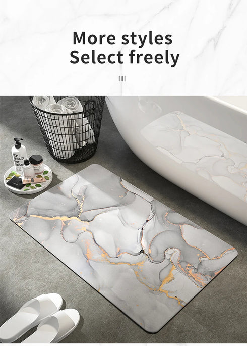 Luxury Nordic Diatomite Bath Mat Anti Slip Super Absorbent Quick Dry Floor Mat