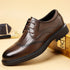 Leather Oxford Shoes for Men Elegant Minimalist Lace Up Business Casual Footwear