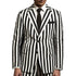 Elegant Black and White Striped Men's Formal Suit - Slim Fit Single Breasted Notch Lapel 2-Piece Jacket and Pants Outfit for Weddings, Prom, and Business Events