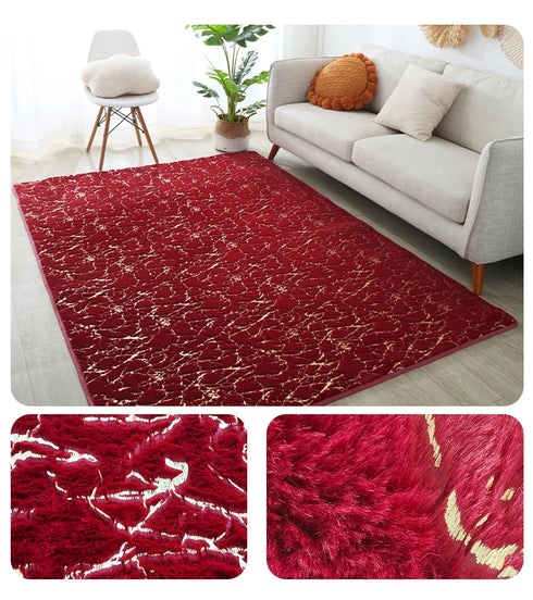 Faux Rabbit Fur Rug for Living Room Luxury Plush Carpet Mat for Bedroom and Bathroom