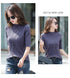 Half Turtleneck Ice Silk T-shirt Women's Sweater Mid-sleeved Temperament Versatile Top Fashionable Inner Wear Summer New Style