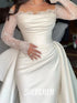 Elegant Satin Mermaid Wedding Dress Plus Size Customized Gown