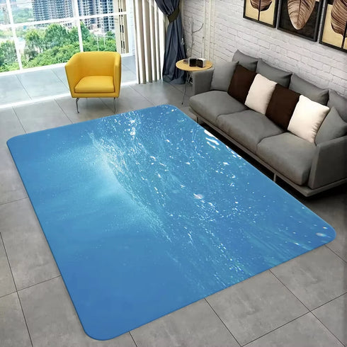 3D Beach Wave Inspired Carpet Area Rug for Living Room Decor and Home Use