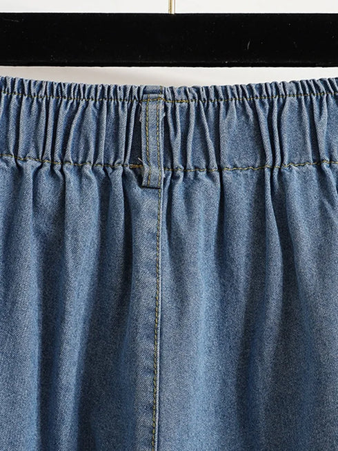 Casual Wide Leg Jeans for Women - Vintage Style Knee Length Denim Pants Perfect for Summer Outfits and Fall Jeans Outfit Ideas