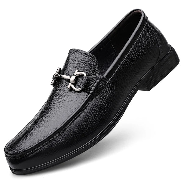 Stylish Men's Casual Genuine Leather Loafers - Breathable Slip-On Moccasins for Business and Driving
