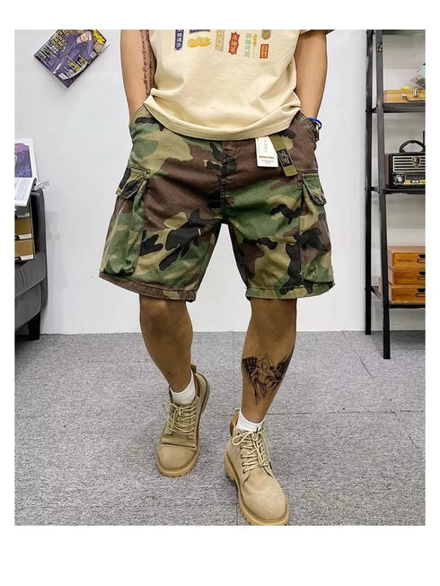 Cargo Shorts Mens Summer Cotton Army Tactical Multi-pocket Casual Shorts