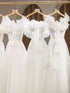 Backless A-Line Bridesmaid Dress With Puff Flower Appliques And Tulle Ankle-Length