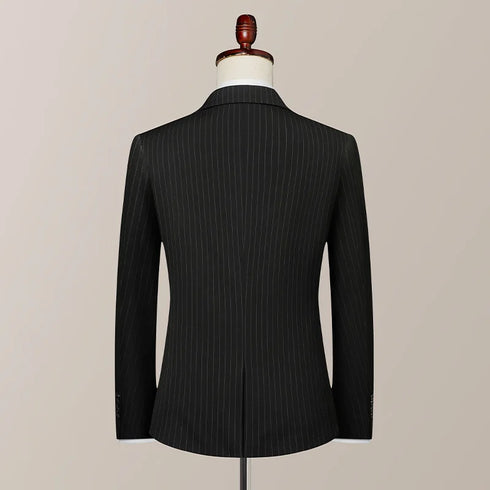 Business Casual Suit Three-Piece Set with Vest and Trousers in Fashionable British Style