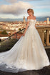 A Line Wedding Dress With Lace Appliques Backless Maternity Friendly Floor Length Elegant Silhouette