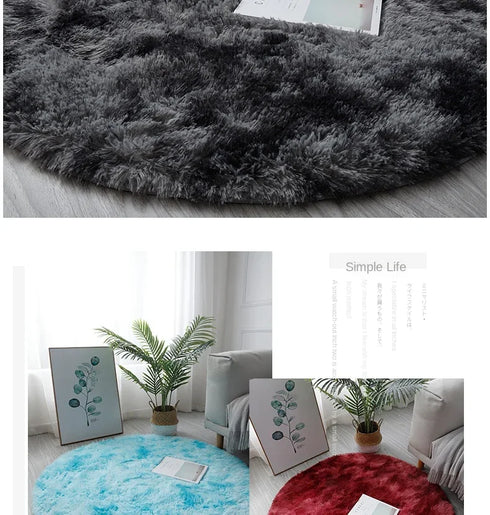 Plush Round Rug Mat for Living Room and Bedroom Home Decor