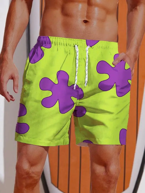 Funny Causal Pattern 3D Print Shorts Swim Trunks Beachwear