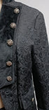 Gothic Men's Steampunk Vintage Prince Tuxedo Windbreaker Coat for Medieval Renaissance Role-Playing and Partys – Exquisite Victorian Edwardian Jacket with Floral Appliques and Turtleneck Design