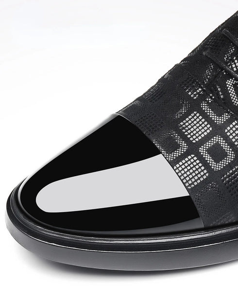 Elegant Men's Dress Shoes for Formal Occasions - Stylish PU Leather Slip-On Business Footwear for Weddings and Parties