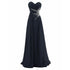 Strapless A-Line Chiffon Bridesmaid Dress With Beading Crystals and Pleats Corset Back