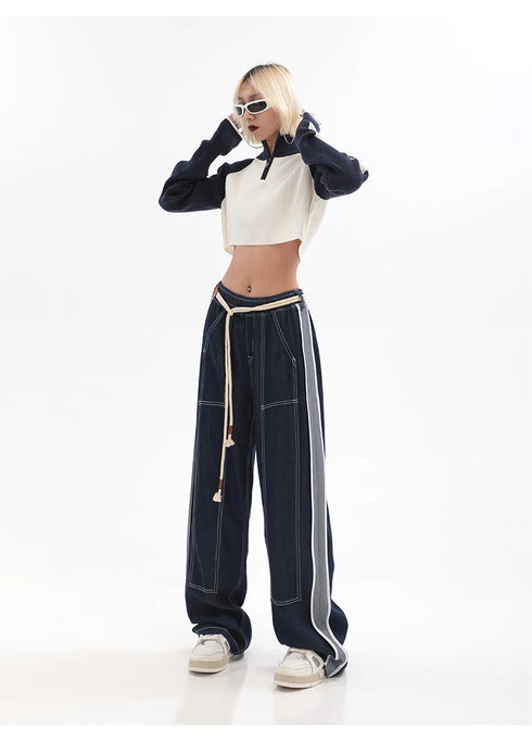 Womens Baggy Denim Jeans - High Waist Straight Leg Streetwear Trousers for Effortless Fall Outfits with Jeans, Perfect for Any Season