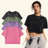 Slim Washed Cotton T-Shirt Women Casual Sport Short Sleeve Retro Tee Shirt