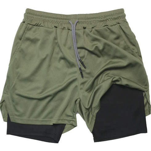 Men's Gym Shorts Camo 2 in 1 Performance Fitness Shorts Summer
