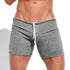 Mens Sexy Drawstring Ribbed Sleepwear Shorts Gym Sportswear