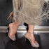 Glamorous Crystal-Embellished Gladiator Sandals with Ankle Strap and Stiletto Heels for Elegant Evening Wear
