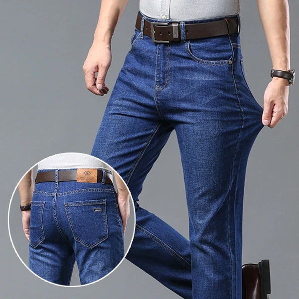 Ice Silk Summer Autumn Denim Jeans For Men Casual Pants
