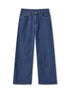 Baggy Dot Print Jeans For Women, Casual Wide Leg Denim Pants With Pockets, Low Rise Comfort Fit