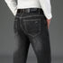 Men's High Waist Fit Straight Jeans Classic Vintage Cotton Trousers
