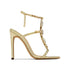 Glamorous Crystal Chain Ankle Strap Sandals for Women - Elegant Party Heels