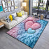 Plush Love Heart Printed Carpet Area Rug for Living Room Bedroom Bathroom Home Decor