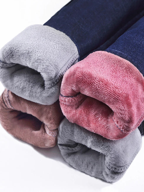 Warmth and Style: Women's Stretchy High-Waisted Pencil Jeans for Cozy Fall Outfits, Perfect for Casual Winter Looks and Everyday Wear