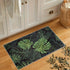 Tropical Dark Green Leaves Pattern Living Room Area Rug Washable Indoor Floor Mat Decor
