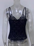 See Through Lace Cami Crop Top Sleeveless V Neck Sexy Tank Top Women Summer Y2K Gothic Aesthetic