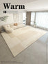 Minimalist Beige Art Stripe Carpet Soft Large Area Rug for Bedroom and Living Room Decor