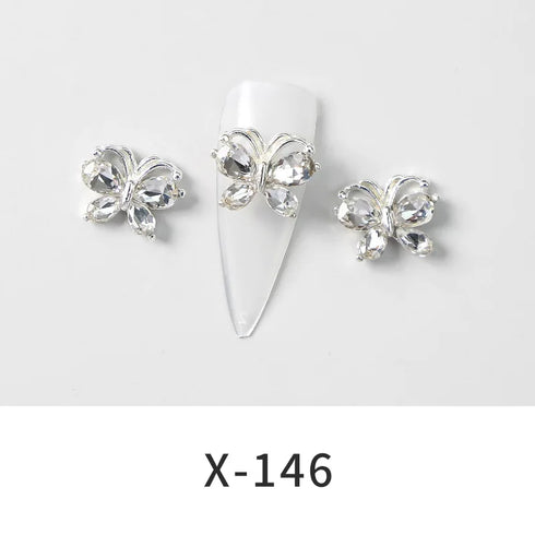 10pcs Devil's Blue Eye Nail Charms with Glitter Rhinestones for Stunning Nail Art Decoration and Manicure Accessories