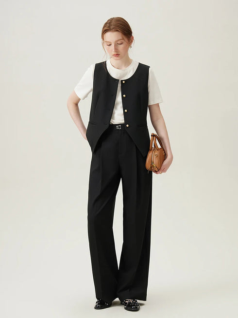 Elegant Women's Blazer Suit Jacket Set for Office Ladies - Formal Vest and Skirt Ensemble for Spring/Summer 24FS11075