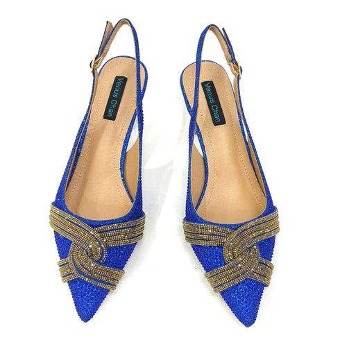 Italian Design Texture Shoes And Bags Rhinestones High Heels