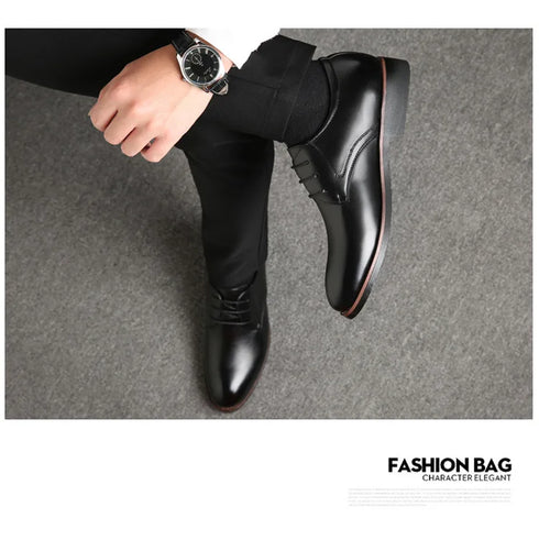 Men Breathable Leather Shoes Soft Sole Business Casual Footwear