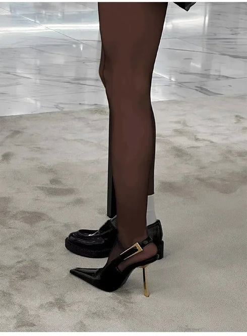 Pointed Stiletto Heels Women Pumps Patent Leather Elegant Office Shoes