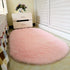 Oval Plush Rugs for Bedroom and Living Room Decor Non Slip Furry Carpet Hand Washable