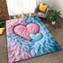 Plush Love Heart Printed Carpet Area Rug for Living Room Bedroom Bathroom Home Decor
