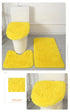3 Piece Solid Color Bathroom Carpet Set Non-Slip Toilet Lid Cover Rugs Kit
