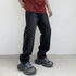 Black Men's Designer Jeans Straight Leg Baggy Denim Trousers
