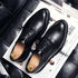 Men's Casual Business Formal Oxford Shoes - Low Top Pointed Toe Leather Wedding and Office Shoes for Spring and Autumn